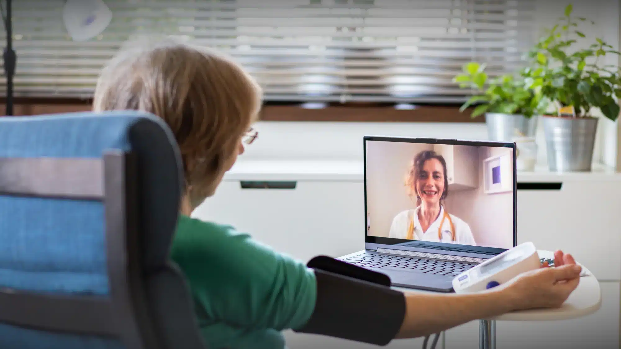 A healthcare professional conducting telehealth services in Springfield IL.